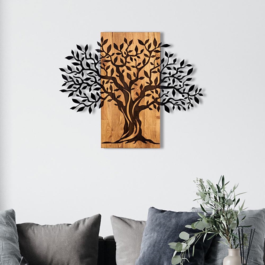 Décoration murale 72x58 cm arbre bois/métal