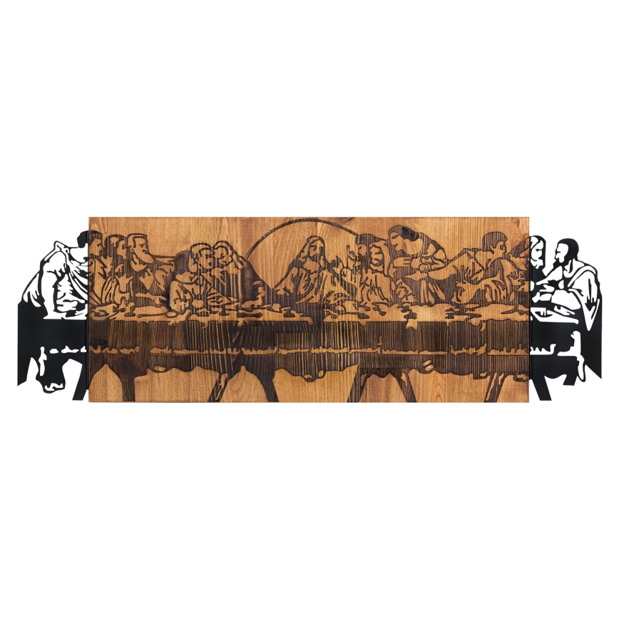 Décoration murale 76,5x24,5 cm La Cène bois/métal