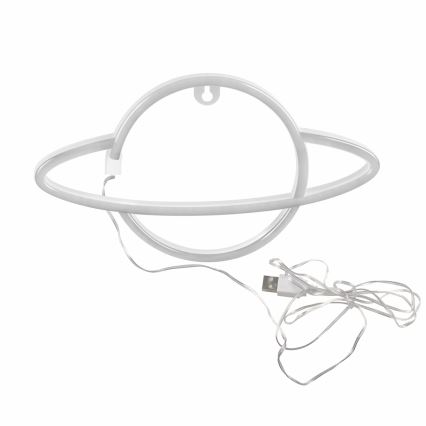 Décoration murale néon PLANET LED/3W/3xAA USB bleu/jaune