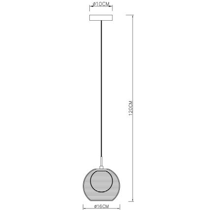 Deko-Light 342029 - Hanglamp aan een koord FILO 1xG9/40W/230V diameter 16 cm zilver