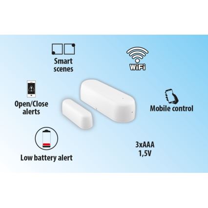 Détecteur de fenêtre et de porte connecté 2xAAA Wi-fi Tuya