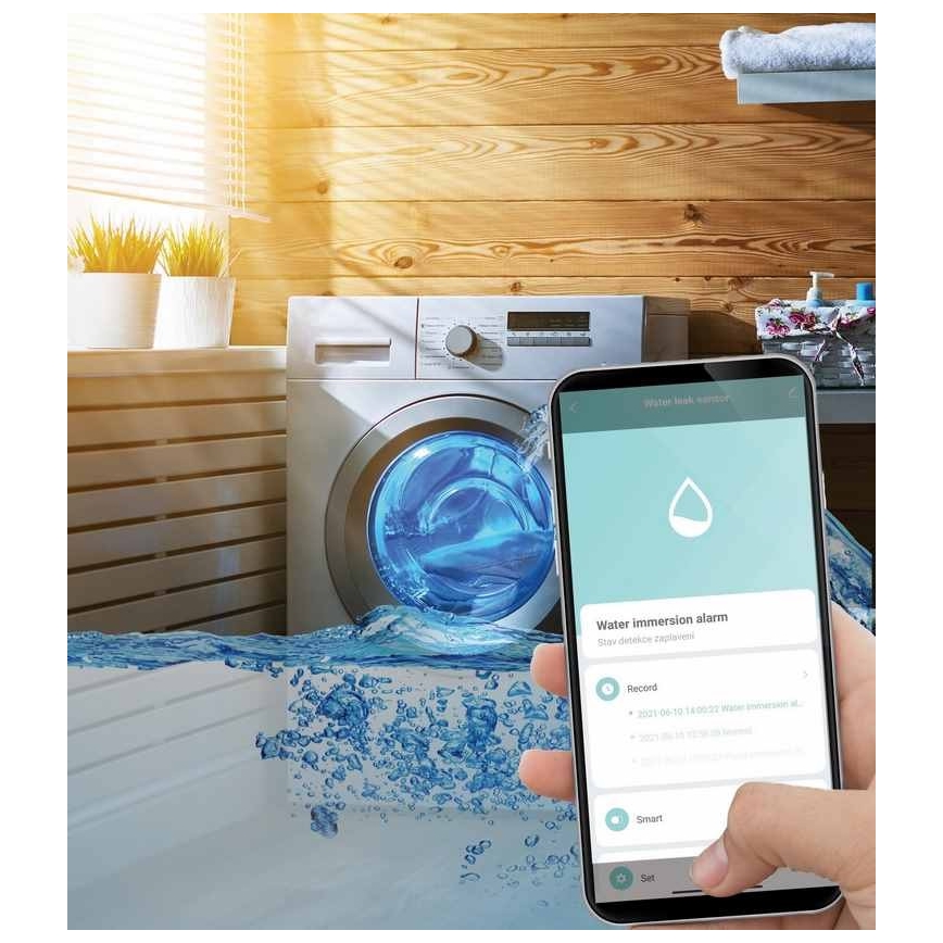 Détecteur de fuite d'eau connecté 3xAAA Wi-Fi Tuya