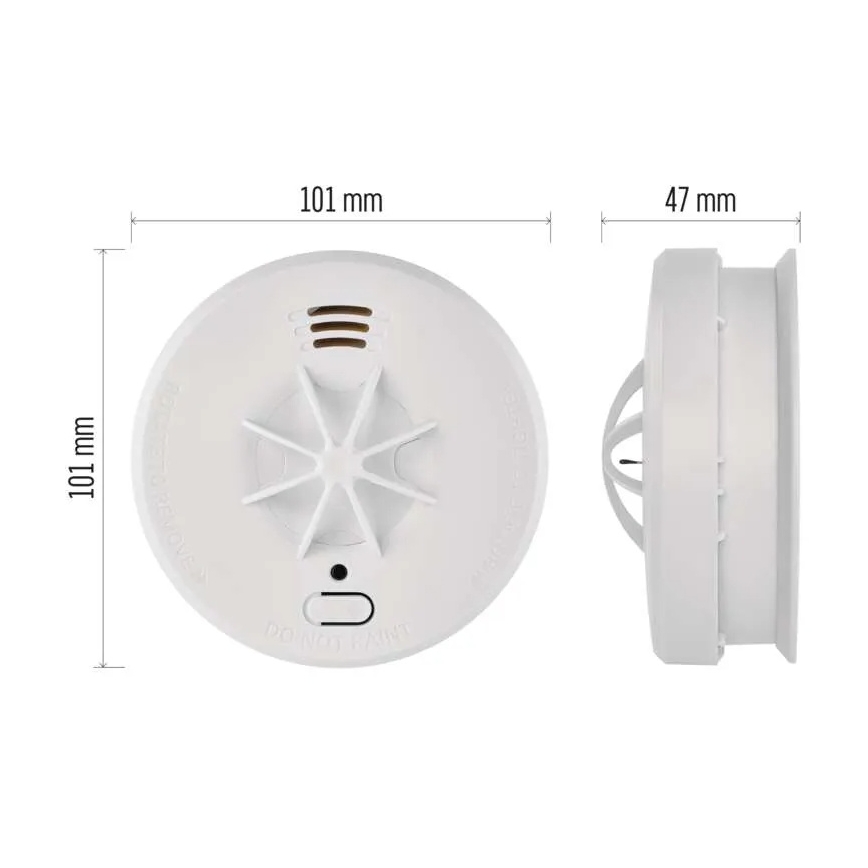 Détecteur de fumée alimenté par 1 pile 9 V