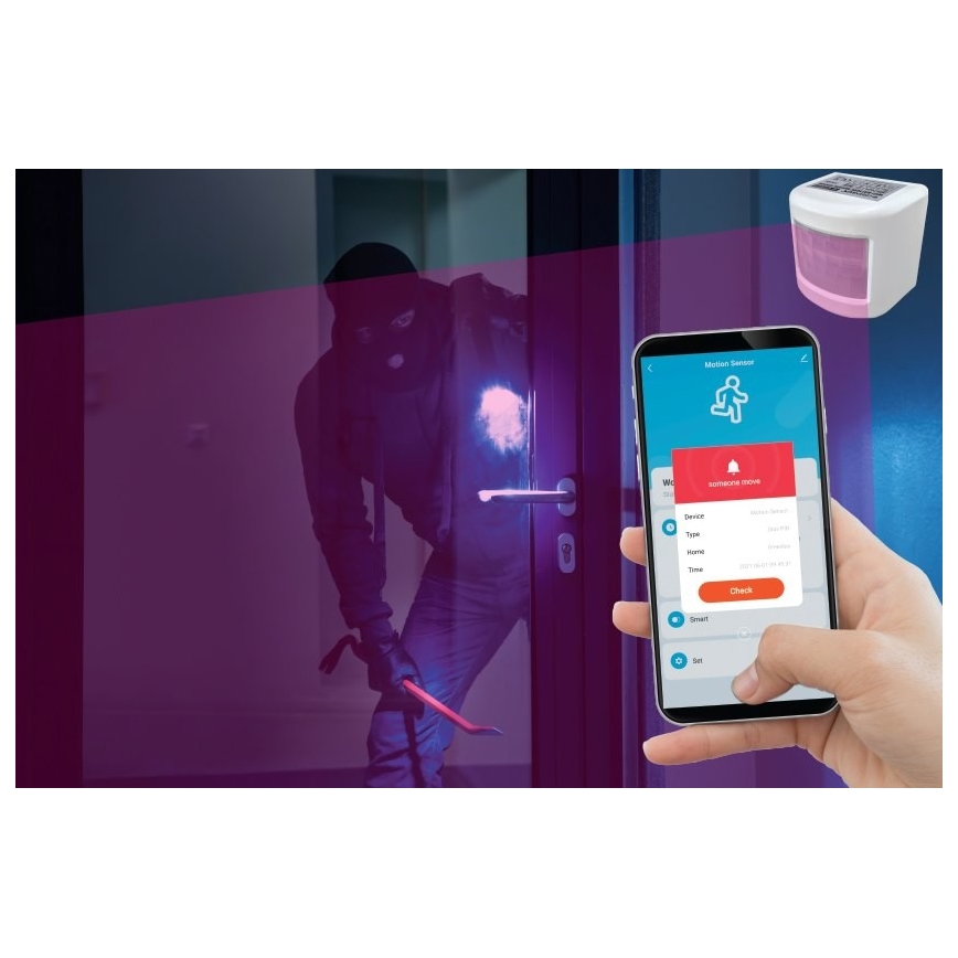 Détecteur de mouvement connecté 3xAAA Wi-Fi Tuya