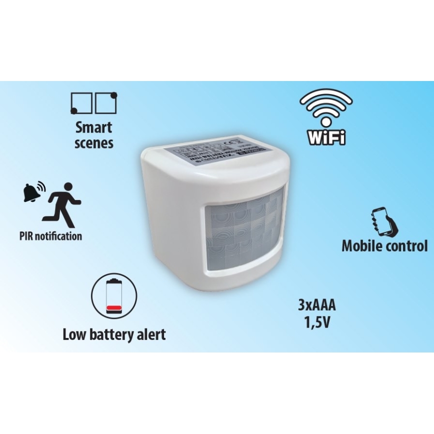 Détecteur de mouvement connecté 3xAAA Wi-Fi Tuya