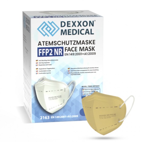 DEXXON MEDICAL Beige ademhalingsmasker FFP2 NR - 1stuk