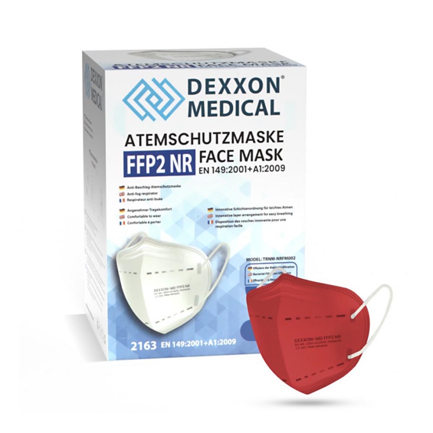 DEXXON MEDISCH Rood masker FFP2 NR 1 st