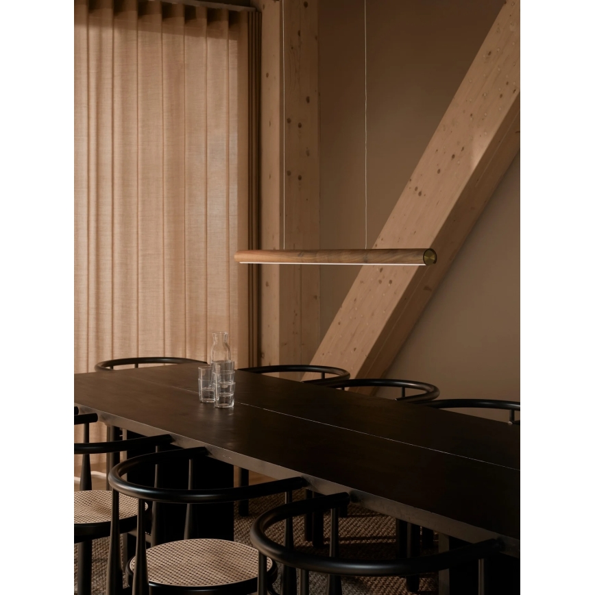 DFTP by Nordlux - Dimbare LED-hanglamp aan staalkabel AKENO LED/25W/230V 3000K essenhout