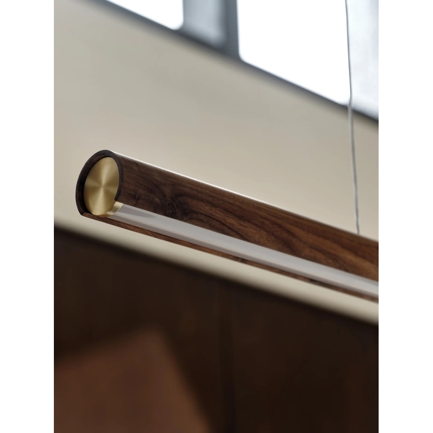 DFTP by Nordlux - Dimbare LED-hanglamp aan staalkabel AKENO LED/25W/230V 3000K essenhout