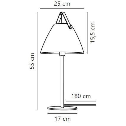 DFTP by Nordlux - Tafellamp STRAP 1xE27/40W/230V zwart