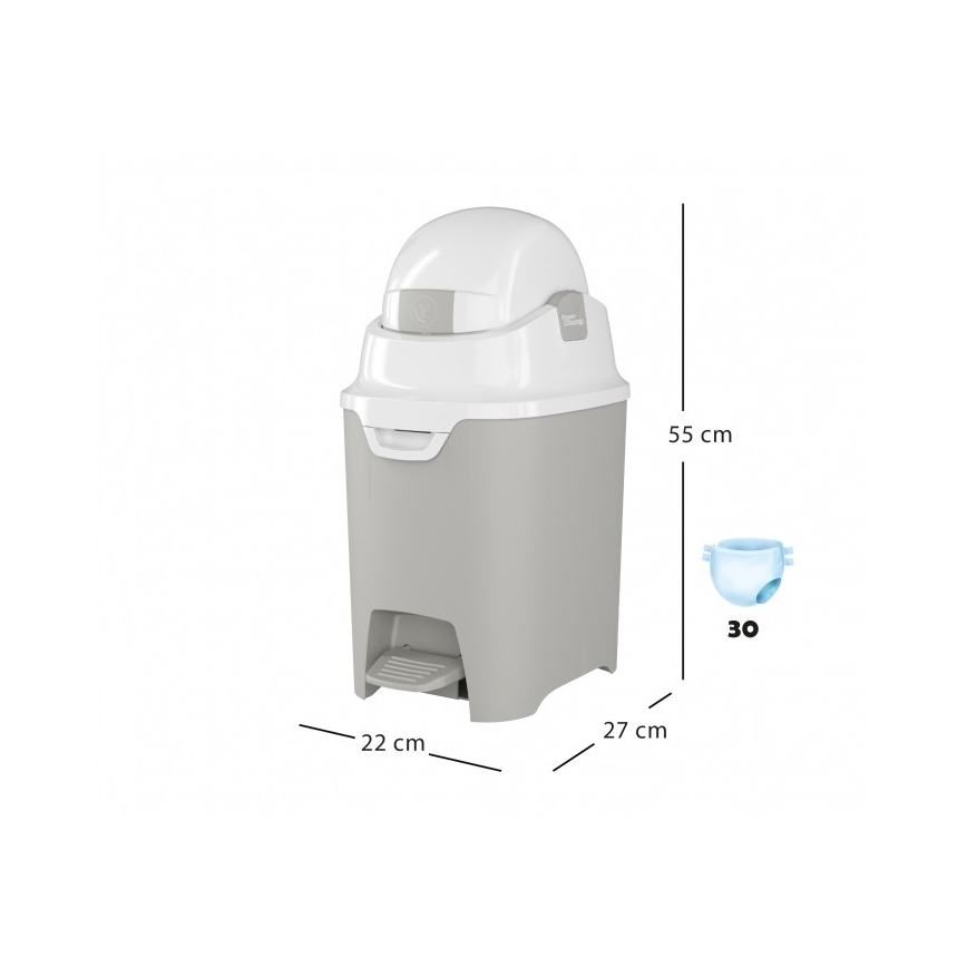 DiaperChamp - Luierbak ONE HANDSFREE grijs