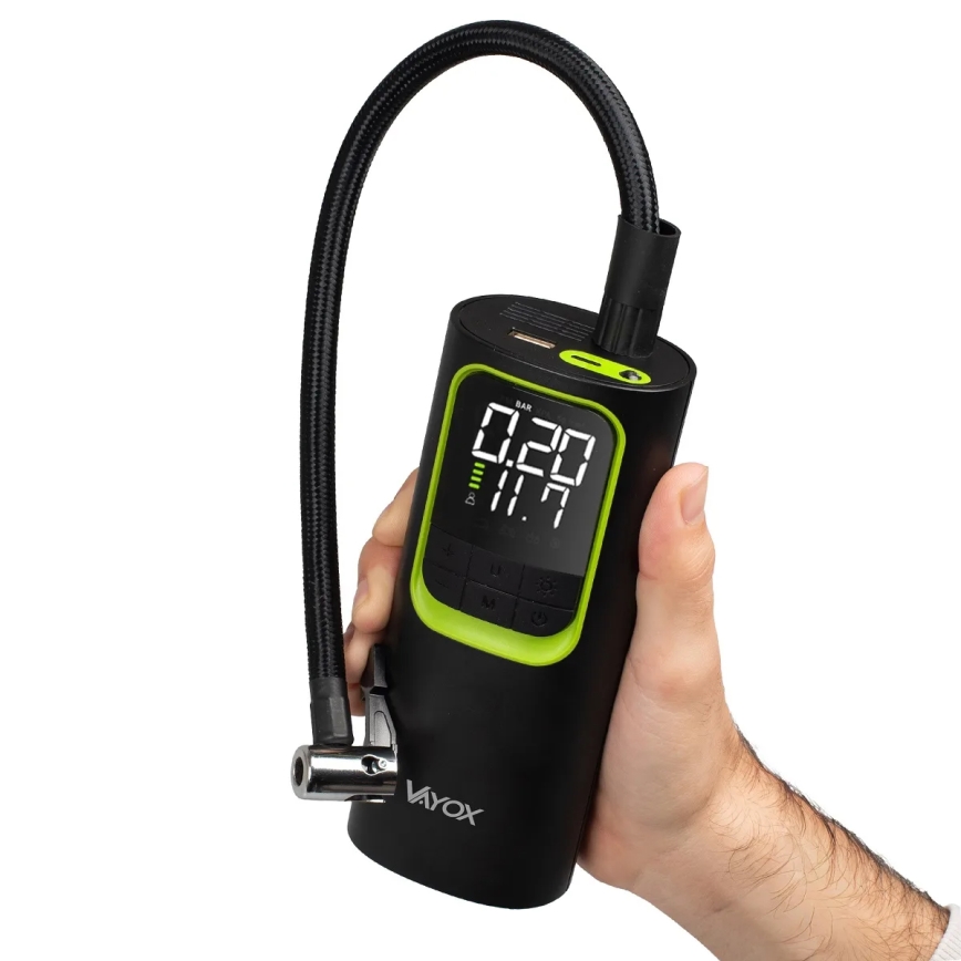 Digitale compacte draagbare compressor 5V 8000 mAh zwart