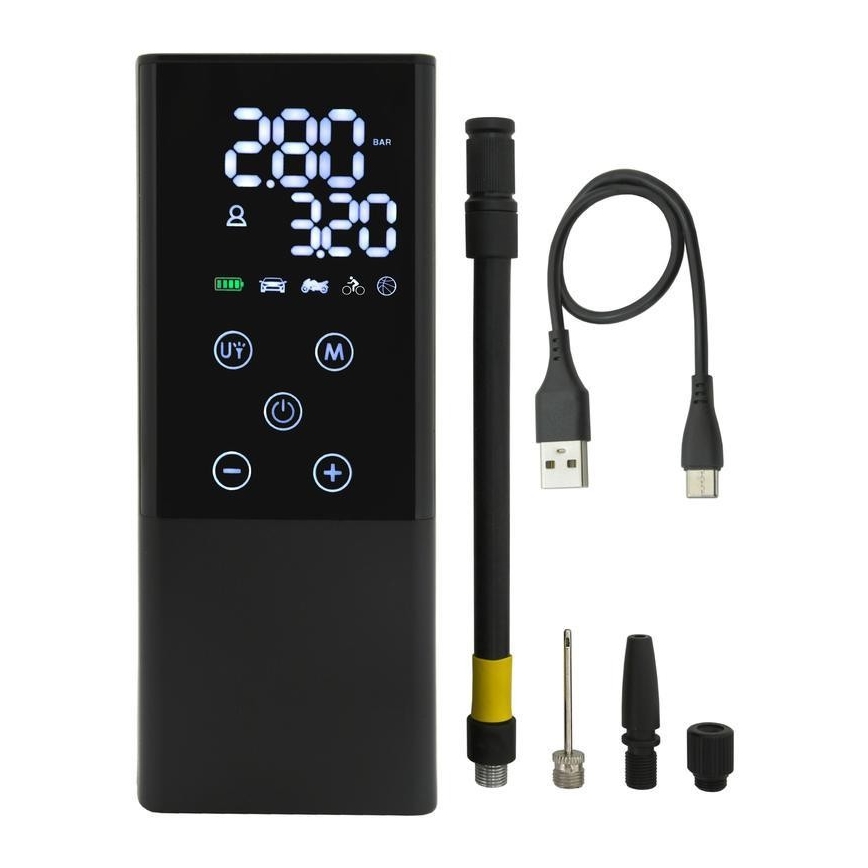 Digitale draagbare compressor 4000 mAh 5V zwart