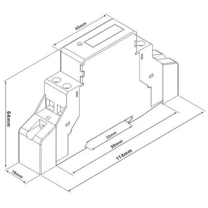 Digitale enkelfasige elektriciteitsmeter voor DIN-rail DDM30SC