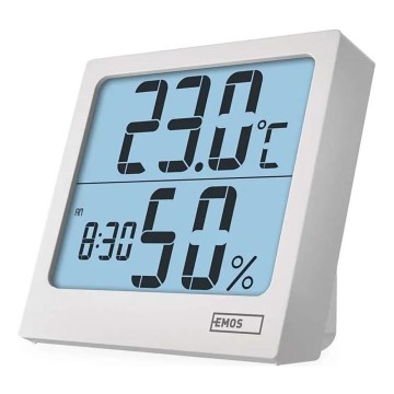 Digitale thermometer met hygrometer, 1x AA, wit