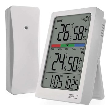 Digitale thermometer met hygrometer, 2x AAA, wit