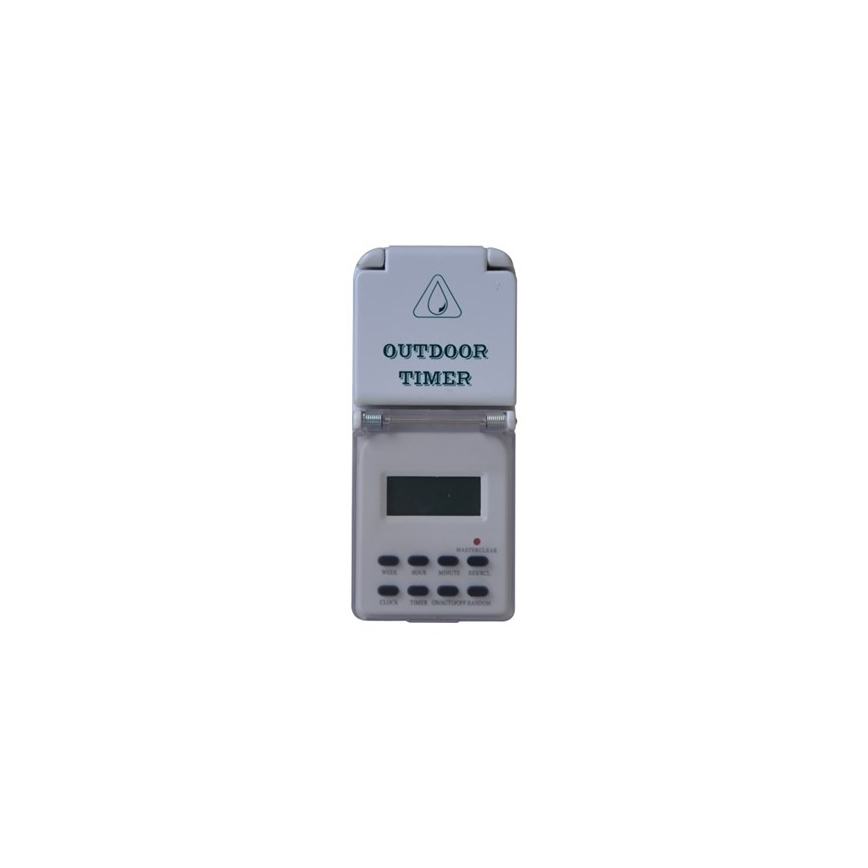 Digitale wekelijkse buitentimer 16A/230V IP44 200 mAh