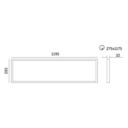 Dimbaar LED Inbouw lichtpaneel CAPRI LED/25/36/40W/230V 3000/4000/5700K IP44 30x120 cm