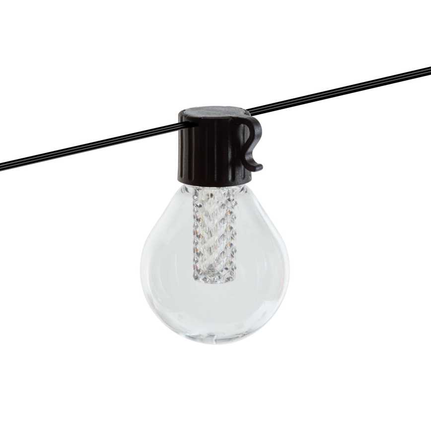 LED-dimbare solarlampenslinger 15xLED/1,5W/3,7/5V 2700-10000K 2200 mAh 9 m IP65 zwart + afstandsbediening