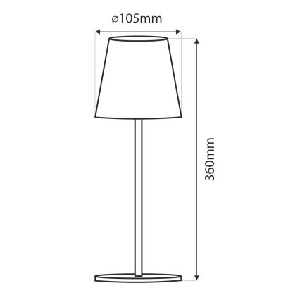Dimbaar LED touch tafellampje LED/5W/5V USB 1200 mAh wit