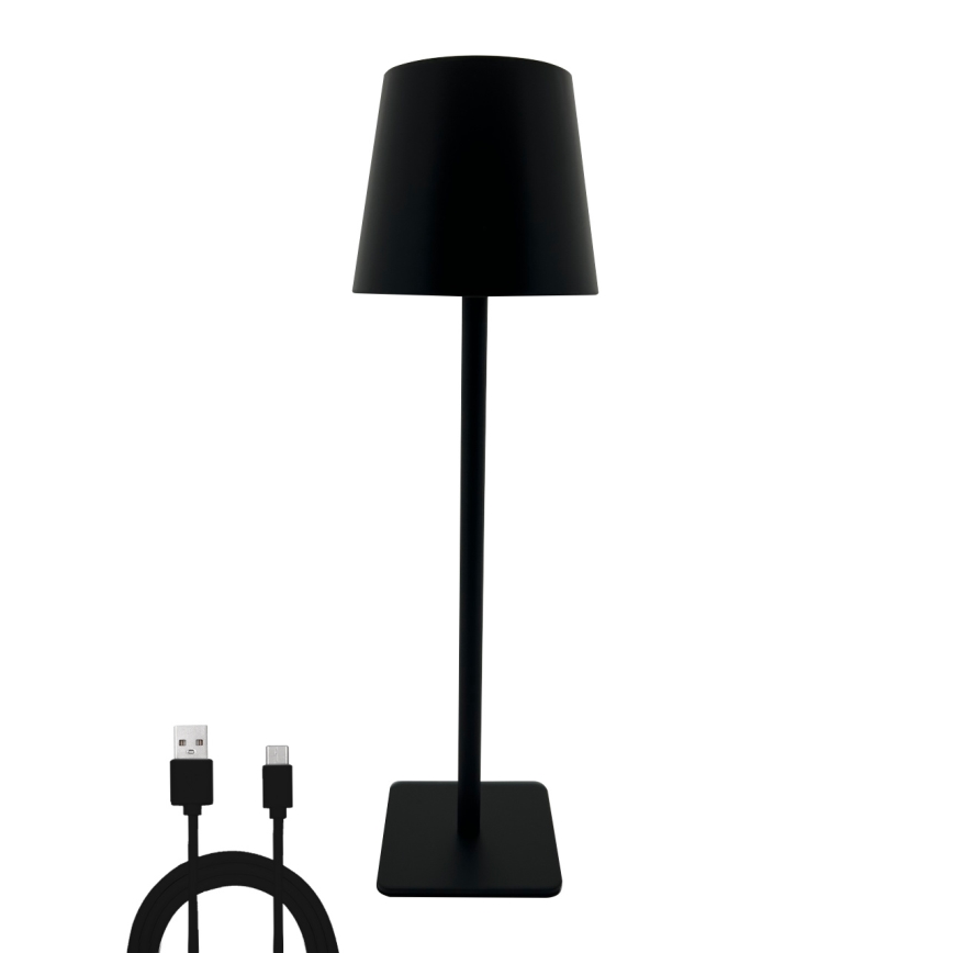 Dimbaar LED touch tafellampje LED/5W/5V USB 1200 mAh zwart