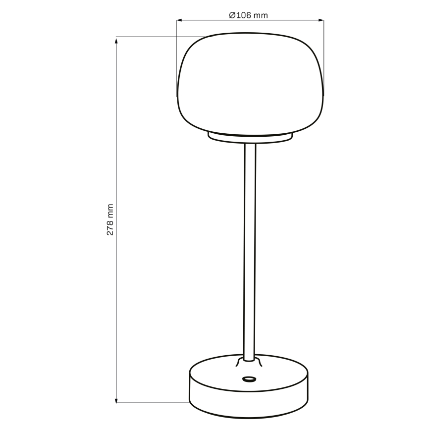 Dimbaar LED touch tafellampje RIMINI LED/2W/5V USB 2000 mAh goud/wit
