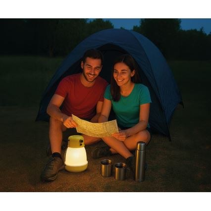 Dimbare draagbare oplaadbare LED-lamp met powerbankfunctie LUMINA MINIO, LED/5V, 1800 mAh, IP44, geel