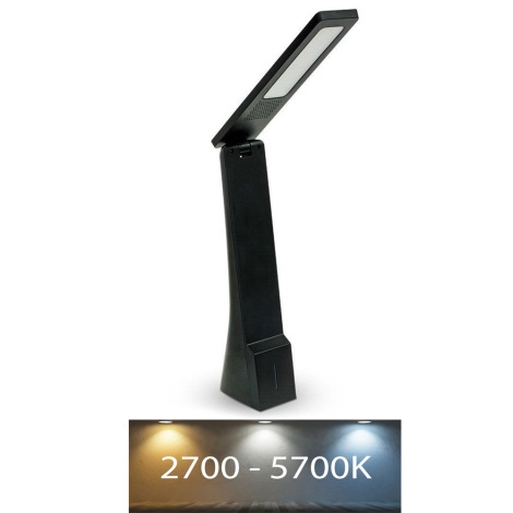 Dimbare en Oplaadbare LED Tafel Lamp met Touch besturing USB LED/4W/5V 1200 mAh 2700K-5700K zwart