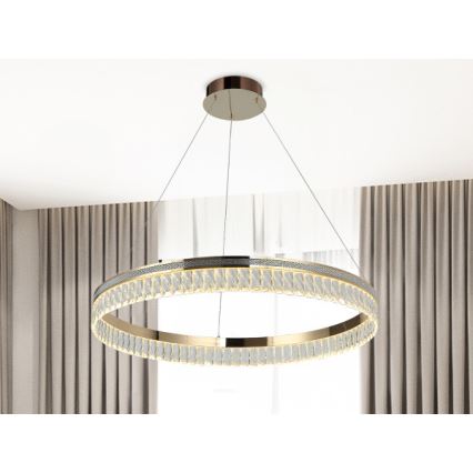 LED dimbare kristallen kroonluchter aan kabel THALIA LED/55W/230V 3000-6000K Ø 80 cm + afstandsbediening