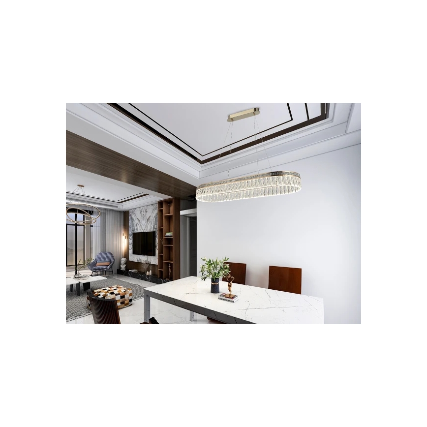 Dimbare kristallen LED-kroonluchter met kabelophanging THALIA LED/50W/230V 3000-6000K + afstandsbediening