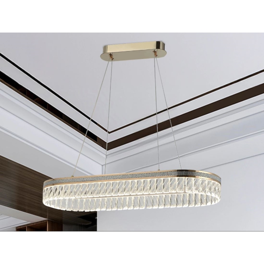 Dimbare kristallen LED-kroonluchter met kabelophanging THALIA LED/50W/230V 3000-6000K + afstandsbediening