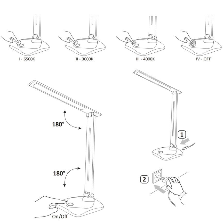 Dimbare LED Aanraak Tafel Lamp TOLEDO LED/8W/230V 3000-6500K