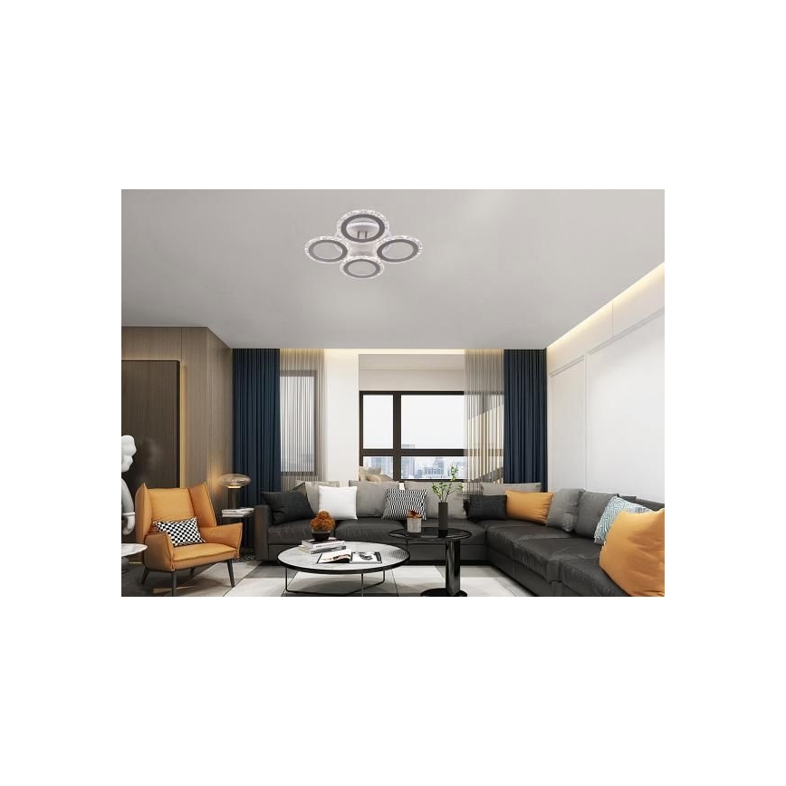 Dimbare LED bevestigde hanglamp LED/55W/230V 3000-6500K + afstandsbediening