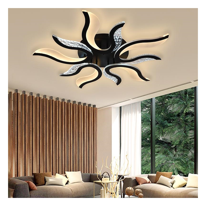 Dimbare LED bevestigde hanglamp LED/65W/230V 3000-6500K zwart + afstandsbediening