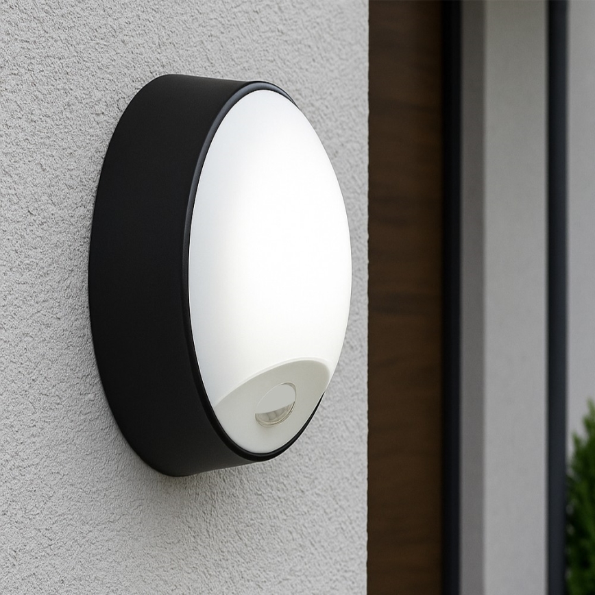 Dimbare LED-buitenwandlamp met bewegingssensor LED/15/18/20W/230V 3000K/4000K/6500K IP65 zwart/wit