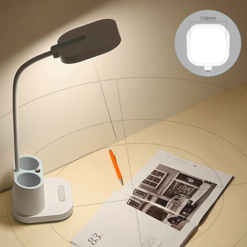 Dimbare LED oplaadbare bureaulamp met houder en powerbank LED/5W/5V 2400mAh