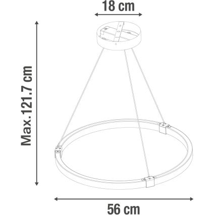 Dimbare LED hanglamp aan een koord CASSINI LED/33W/230V 2700-6500K + afstandsbediening