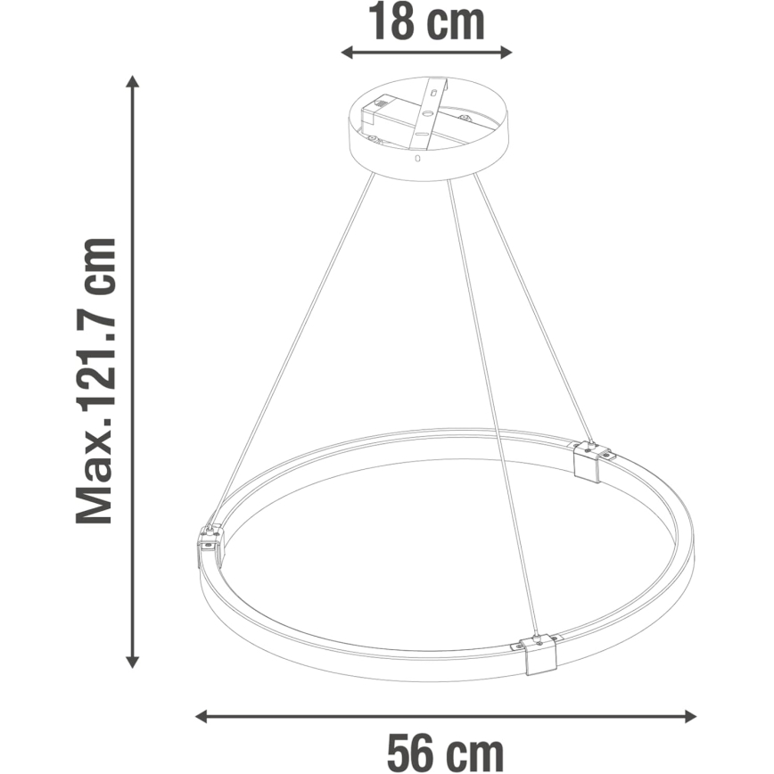 Dimbare LED hanglamp aan een koord CASSINI LED/33W/230V 2700-6500K + afstandsbediening