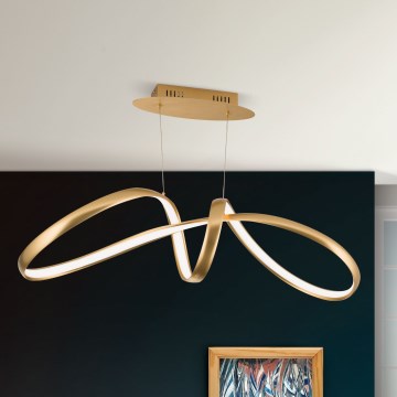 Dimbare LED hanglamp aan een koord CIRCUS LED/36W/230V goud