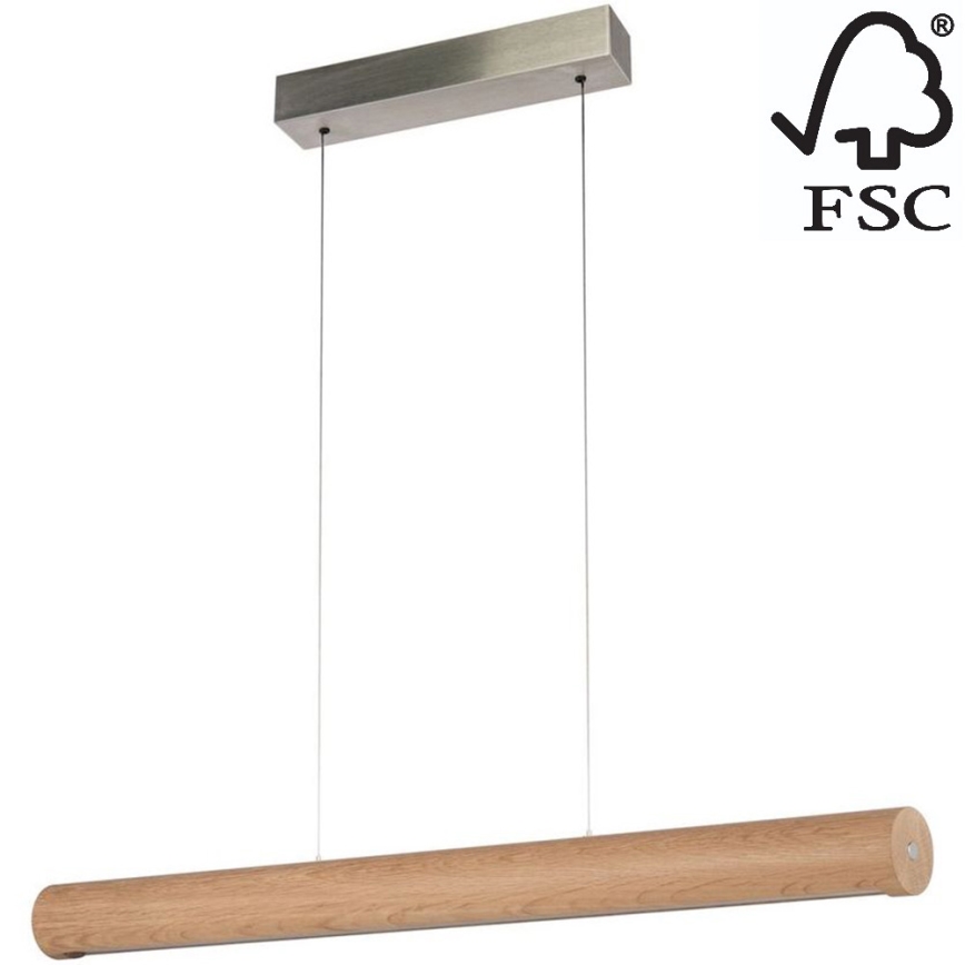 Dimbare LED hanglamp aan een koord CONOR LED/34,5W/230V eiken – FSC gecertificeerd