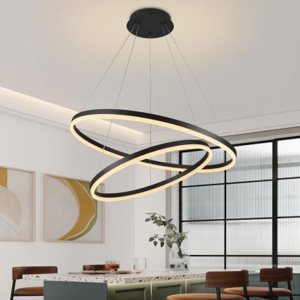 Dimbare LED hanglamp aan een koord LED/100W/230V 3000-6500K diameter 80 cm + afstandsbediening