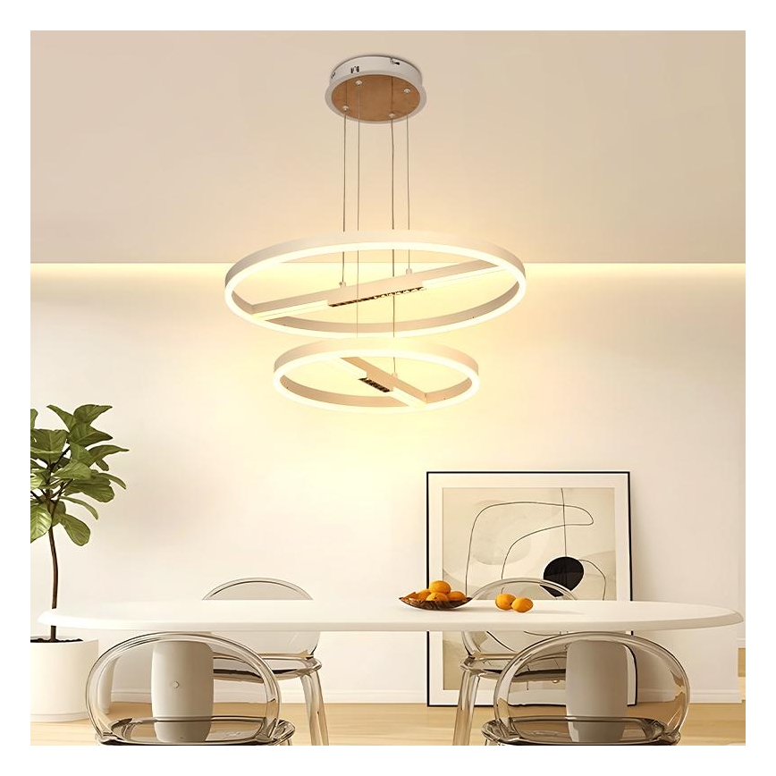 Dimbare LED hanglamp aan een koord LED/100W/230V 3000-6500K diameter 60 cm + afstandsbediening
