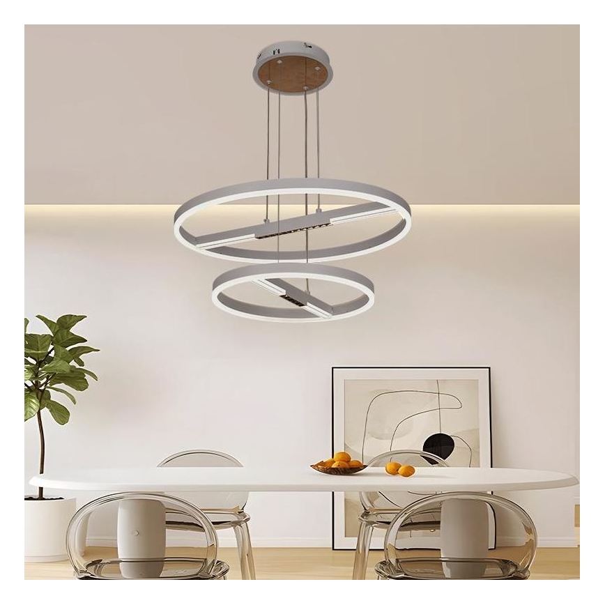 Dimbare LED hanglamp aan een koord LED/100W/230V 3000-6500K diameter 60 cm + afstandsbediening