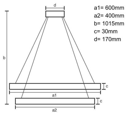 Dimbare LED hanglamp aan een koord LED/100W/230V 3000-6500K diameter 60 cm + afstandsbediening