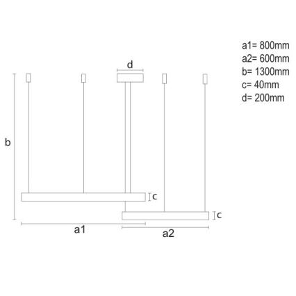 Dimbare LED hanglamp aan een koord LED/100W/230V 3000-6500K + afstandsbediening