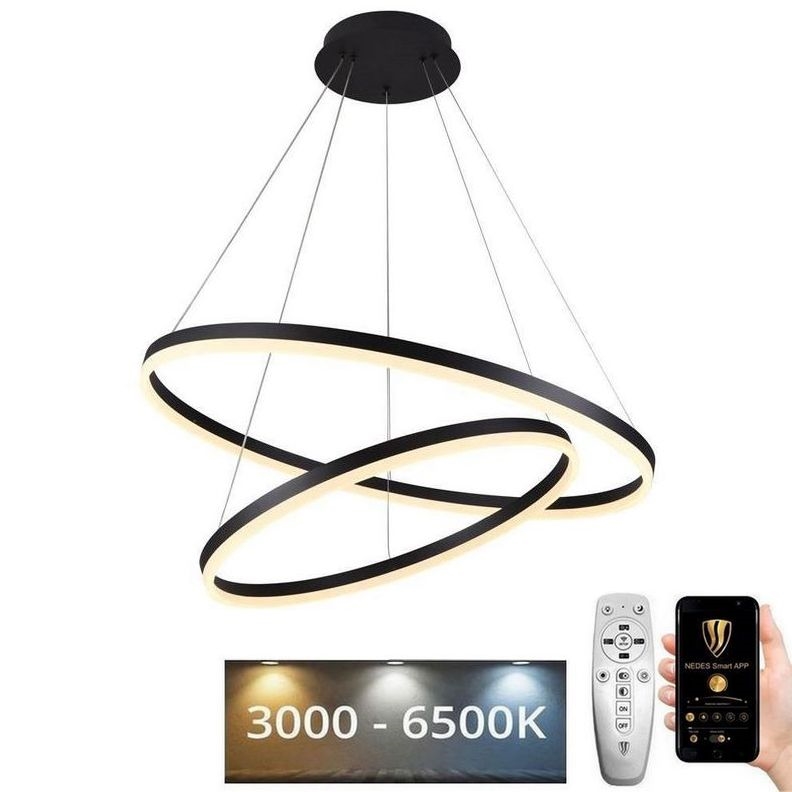 Dimbare LED hanglamp aan een koord LED/100W/230V 3000-6500K diameter 80 cm + afstandsbediening