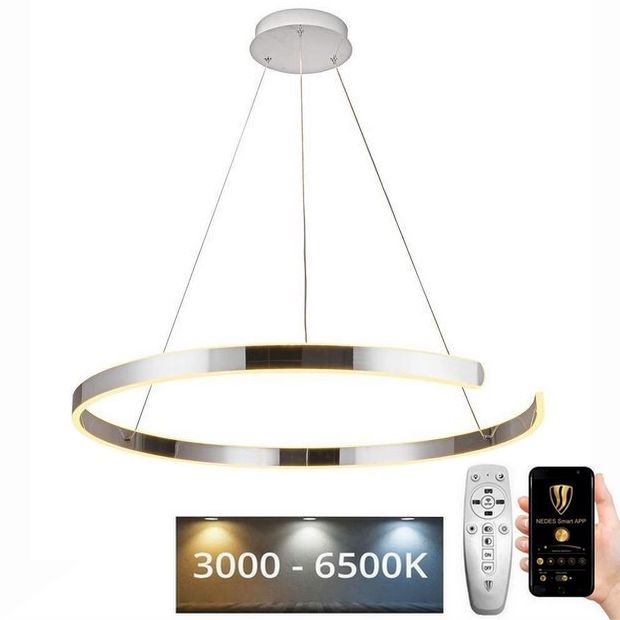 Dimbare LED hanglamp aan een koord LED/100W/230V 3000-6500K diameter 80 cm + afstandsbediening