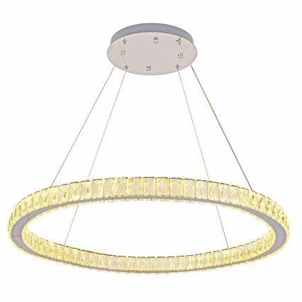 LED Dimbaar kristal Hanglamp aan een touw LED/100W/230V 3000-6500K zilver + afstandsbediening