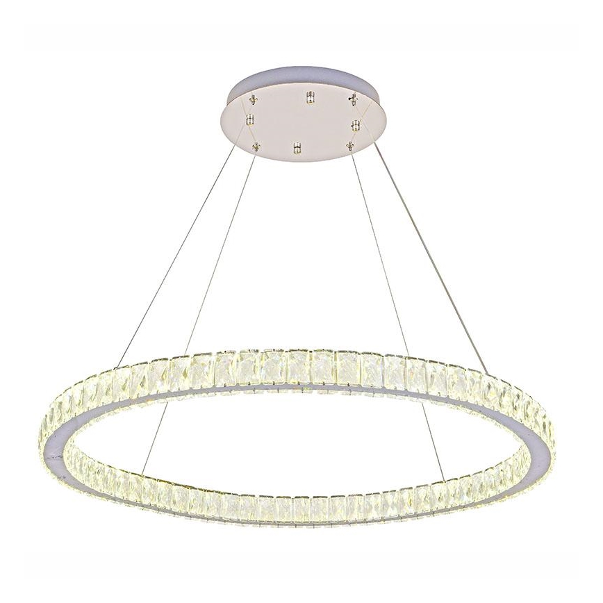 LED Dimbaar kristal Hanglamp aan een touw LED/100W/230V 3000-6500K zilver + afstandsbediening
