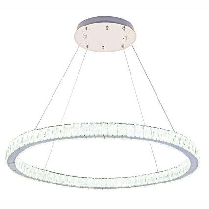 LED Dimbaar kristal Hanglamp aan een touw LED/100W/230V 3000-6500K zilver + afstandsbediening